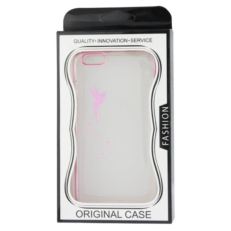 Angel Pattern Ultra Thin Plating Border Transparent Plastic Case for iPhone 6 Plus & 6S Plus, Package Random Delivery