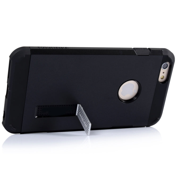 Slim Armor Gunmetal Polycarbonate + TPU Combination Case with Holder for iPhone 6 Plus & 6S Plus