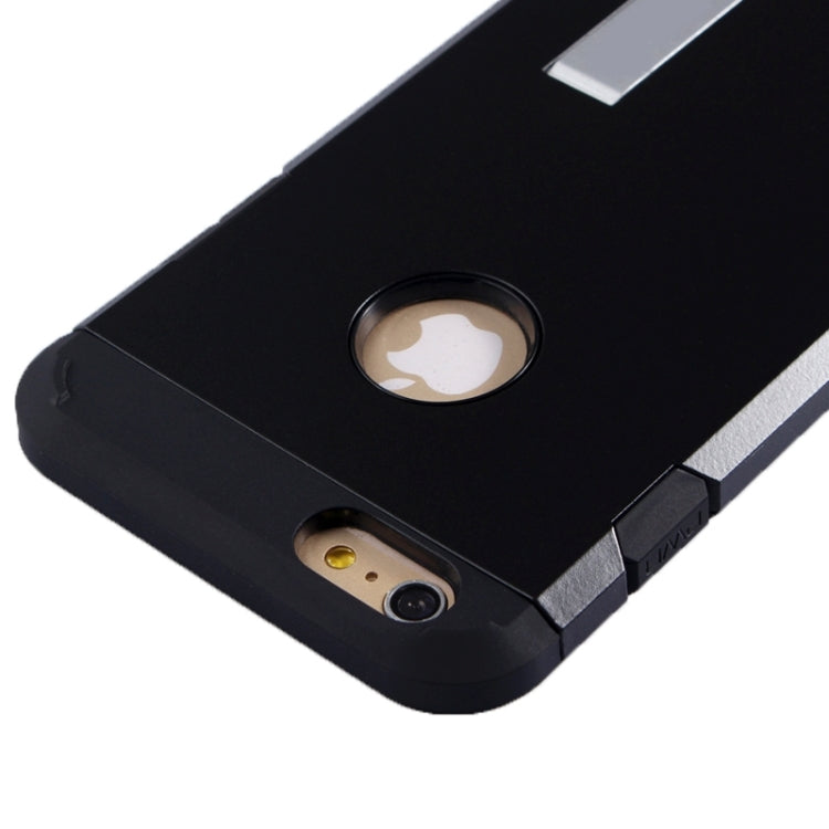 Slim Armor Gunmetal Polycarbonate + TPU Combination Case with Holder for iPhone 6 Plus & 6S Plus