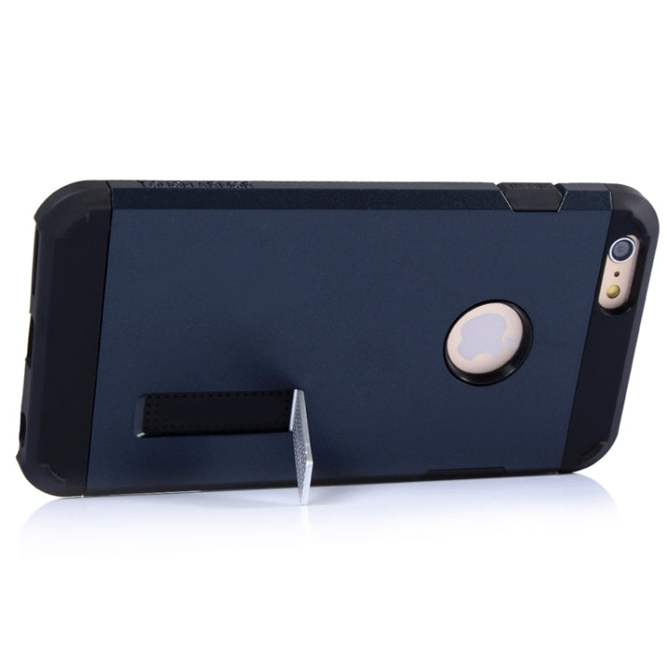 Slim Armor Gunmetal Polycarbonate + TPU Combination Case with Holder for iPhone 6 Plus & 6S Plus