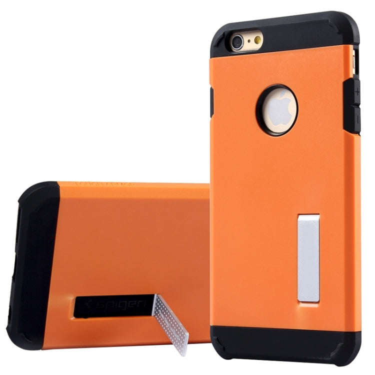 Slim Armor Gunmetal Polycarbonate + TPU Combination Case with Holder for iPhone 6 Plus & 6S Plus