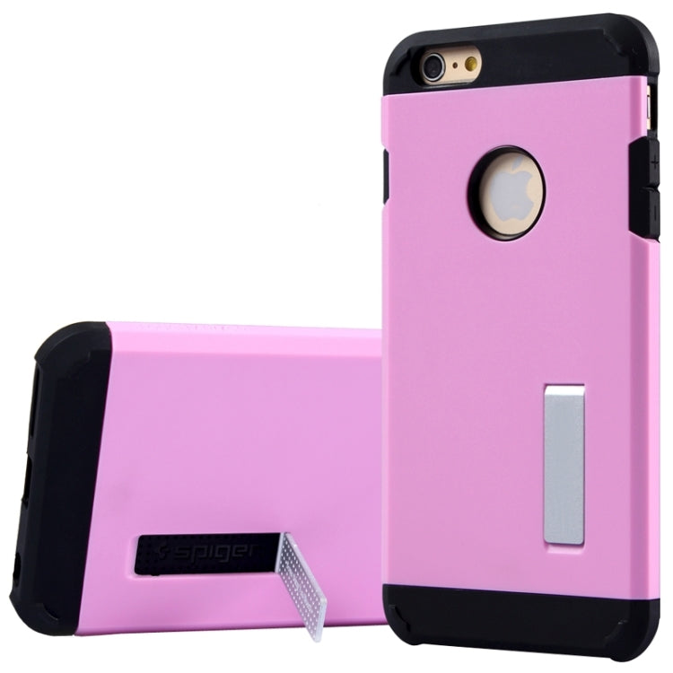 Slim Armor Gunmetal Polycarbonate + TPU Combination Case with Holder for iPhone 6 Plus & 6S Plus