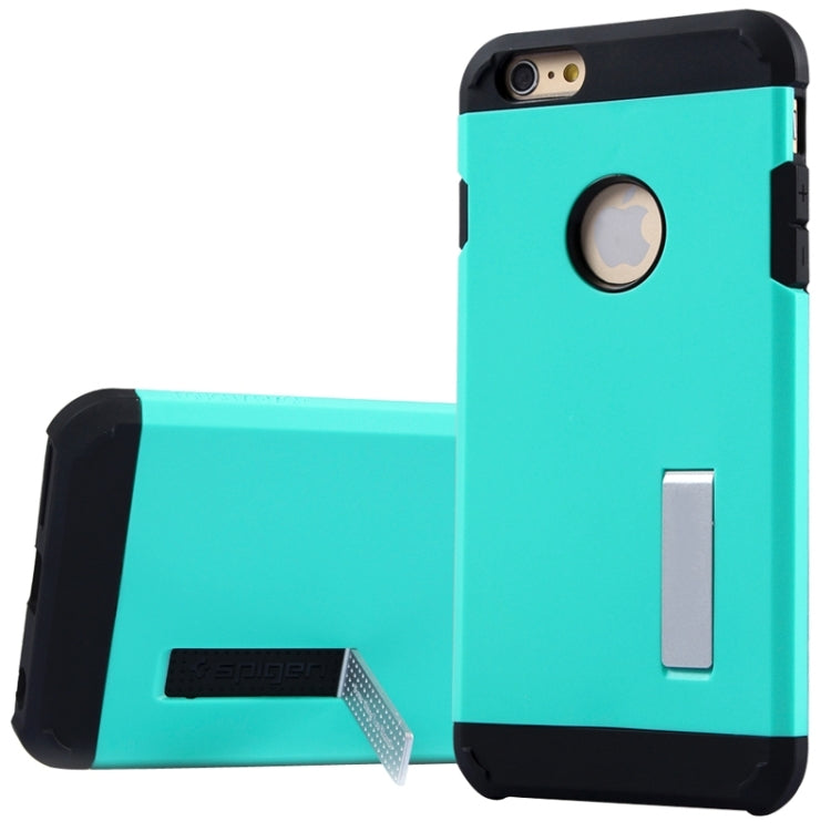 Slim Armor Gunmetal Polycarbonate + TPU Combination Case with Holder for iPhone 6 Plus & 6S Plus
