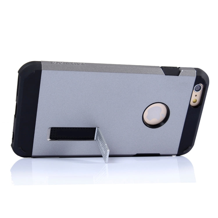 Slim Armor Gunmetal Polycarbonate + TPU Combination Case with Holder for iPhone 6 Plus & 6S Plus