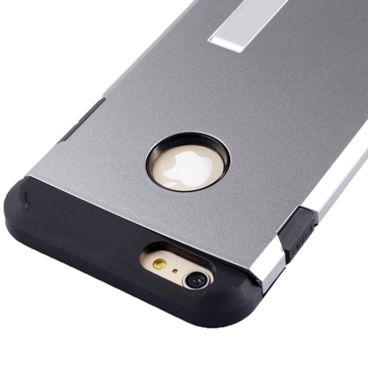 Slim Armor Gunmetal Polycarbonate + TPU Combination Case with Holder for iPhone 6 Plus & 6S Plus