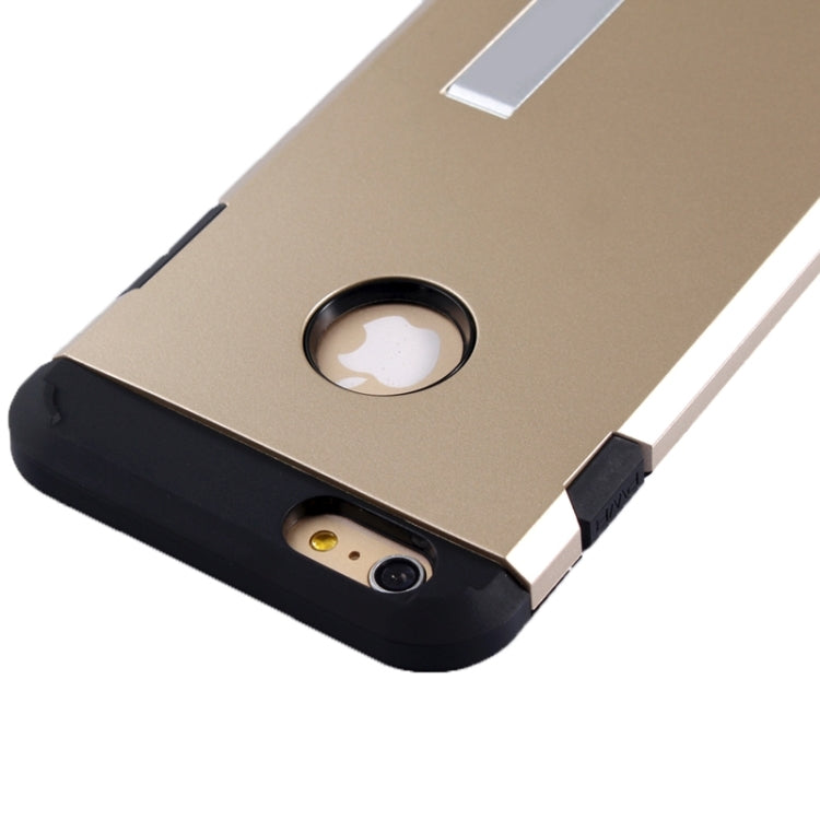 Slim Armor Gunmetal Polycarbonate + TPU Combination Case with Holder for iPhone 6 Plus & 6S Plus