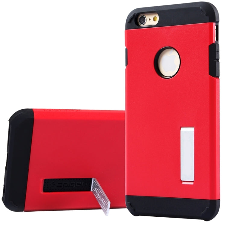 Slim Armor Gunmetal Polycarbonate + TPU Combination Case with Holder for iPhone 6 Plus & 6S Plus