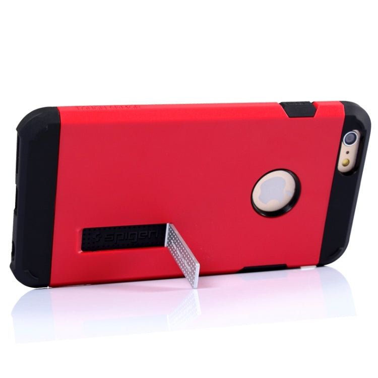 Slim Armor Gunmetal Polycarbonate + TPU Combination Case with Holder for iPhone 6 Plus & 6S Plus