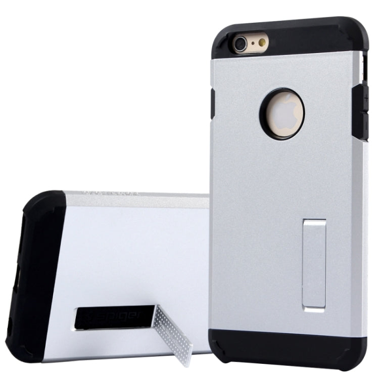 Slim Armor Gunmetal Polycarbonate + TPU Combination Case with Holder for iPhone 6 Plus & 6S Plus