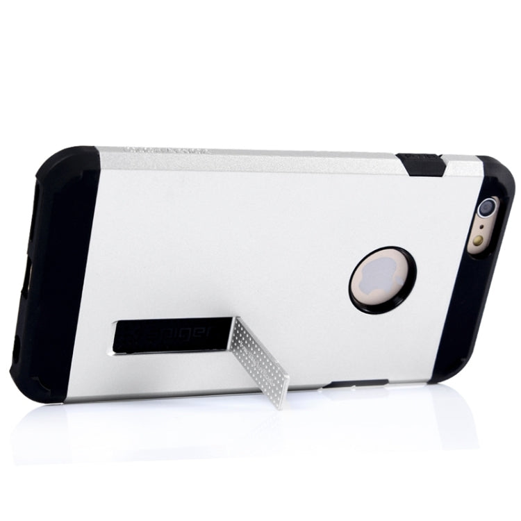 Slim Armor Gunmetal Polycarbonate + TPU Combination Case with Holder for iPhone 6 Plus & 6S Plus