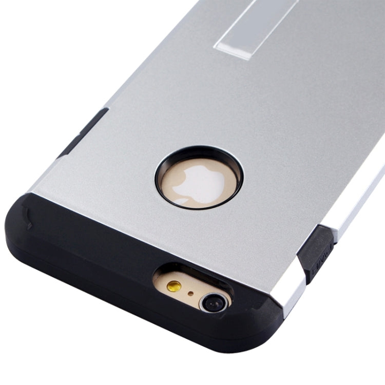 Slim Armor Gunmetal Polycarbonate + TPU Combination Case with Holder for iPhone 6 Plus & 6S Plus