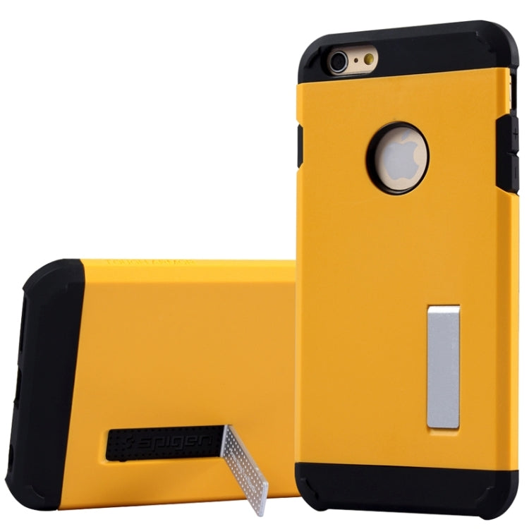 Slim Armor Gunmetal Polycarbonate + TPU Combination Case with Holder for iPhone 6 Plus & 6S Plus