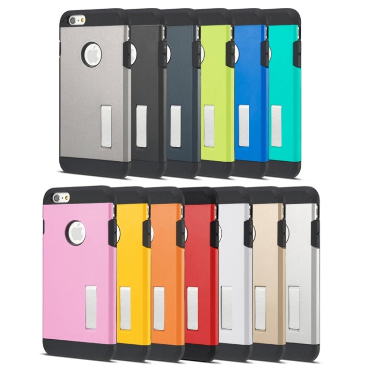 Slim Armor Gunmetal Polycarbonate + TPU Combination Case with Holder for iPhone 6 Plus & 6S Plus