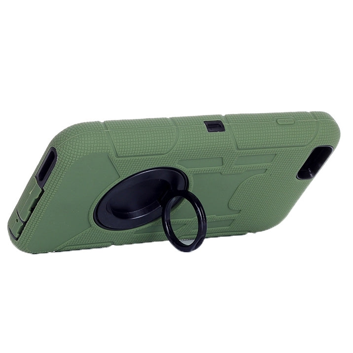Shockproof Silicone + Hard Plastic Combination Case with Ring Holder for iPhone 6 Plus