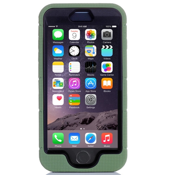 Shockproof Silicone + Hard Plastic Combination Case with Ring Holder for iPhone 6 Plus