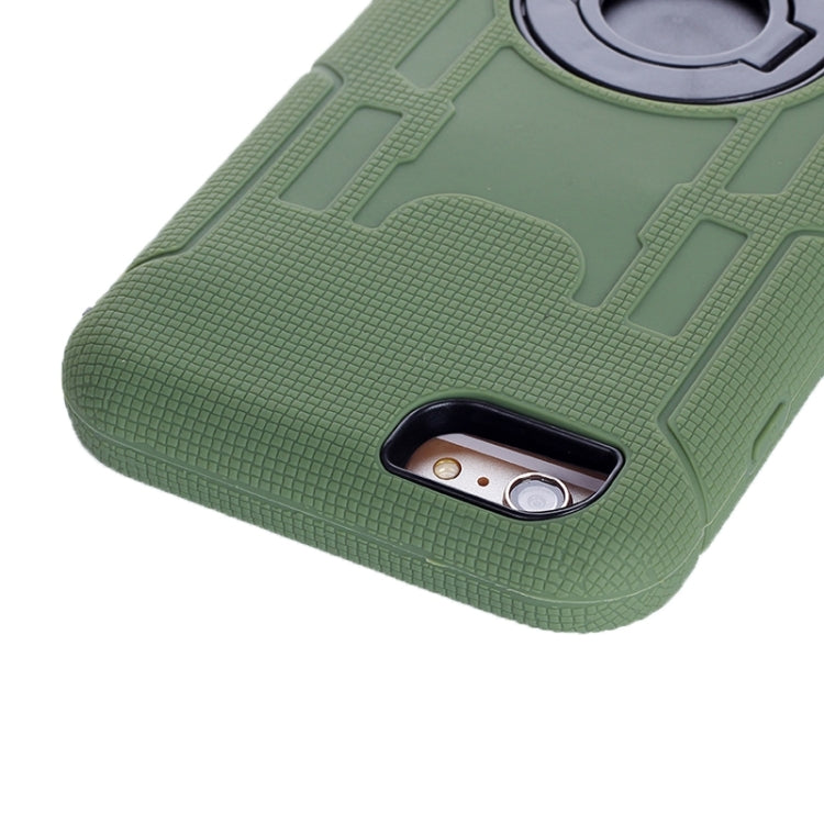Shockproof Silicone + Hard Plastic Combination Case with Ring Holder for iPhone 6 Plus