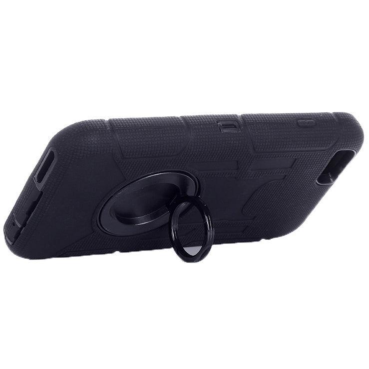 Shockproof Silicone + Hard Plastic Combination Case with Ring Holder for iPhone 6 Plus