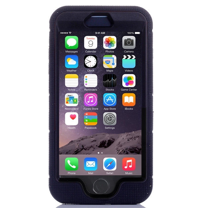 Shockproof Silicone + Hard Plastic Combination Case with Ring Holder for iPhone 6 Plus