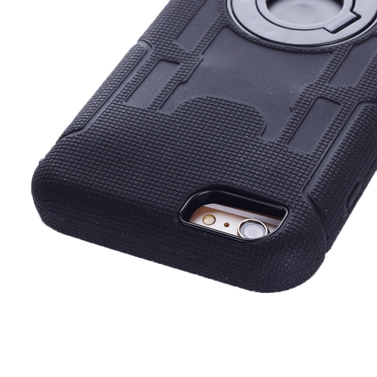 Shockproof Silicone + Hard Plastic Combination Case with Ring Holder for iPhone 6 Plus