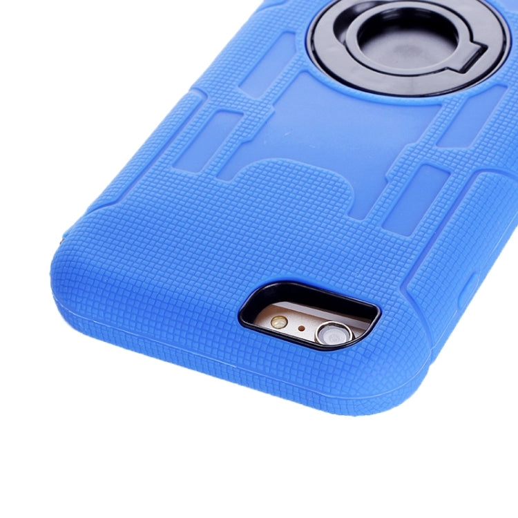 Shockproof Silicone + Hard Plastic Combination Case with Ring Holder for iPhone 6 Plus