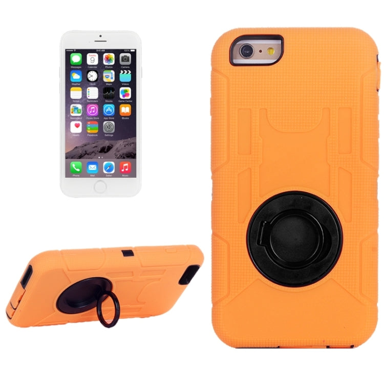 Shockproof Silicone + Hard Plastic Combination Case with Ring Holder for iPhone 6 Plus