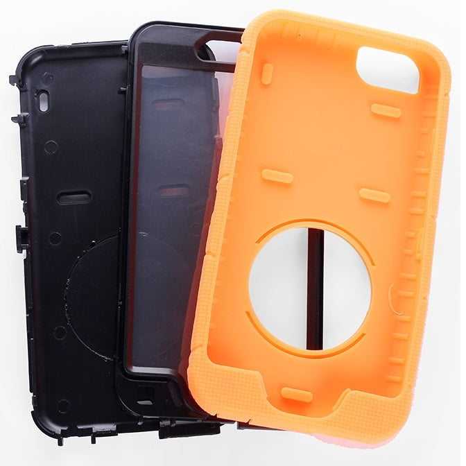 Shockproof Silicone + Hard Plastic Combination Case with Ring Holder for iPhone 6 Plus