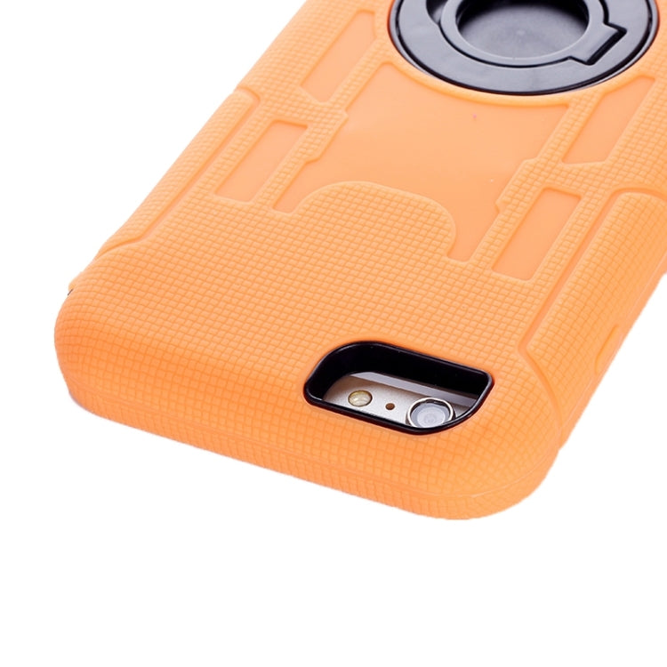 Shockproof Silicone + Hard Plastic Combination Case with Ring Holder for iPhone 6 Plus
