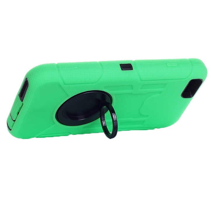 Shockproof Silicone + Hard Plastic Combination Case with Ring Holder for iPhone 6 Plus