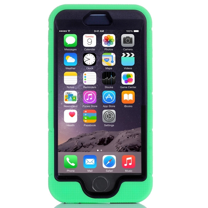 Shockproof Silicone + Hard Plastic Combination Case with Ring Holder for iPhone 6 Plus