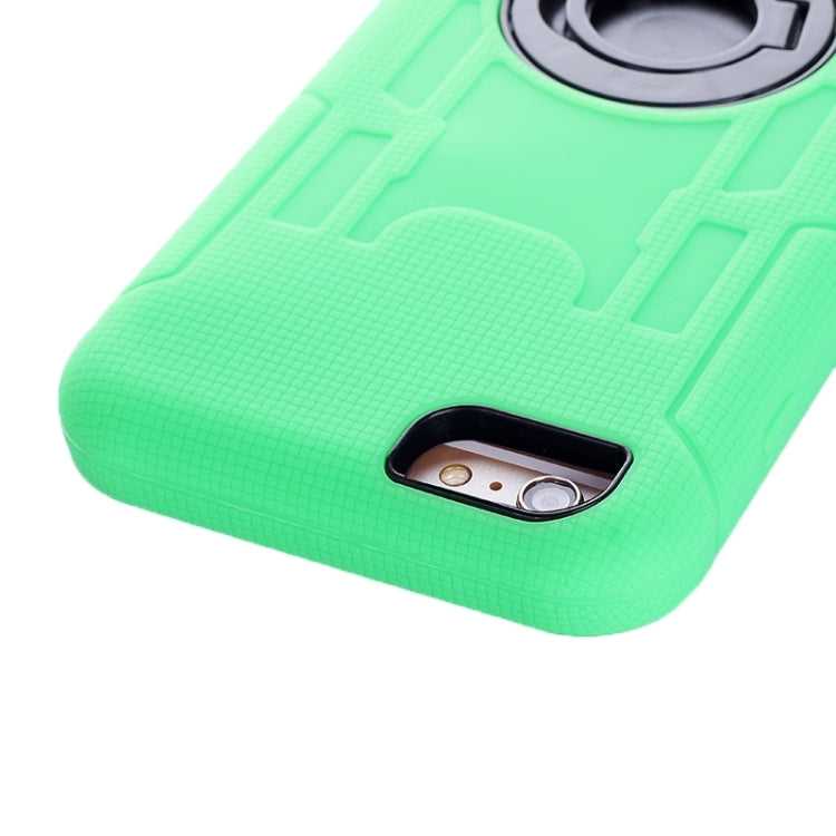 Shockproof Silicone + Hard Plastic Combination Case with Ring Holder for iPhone 6 Plus