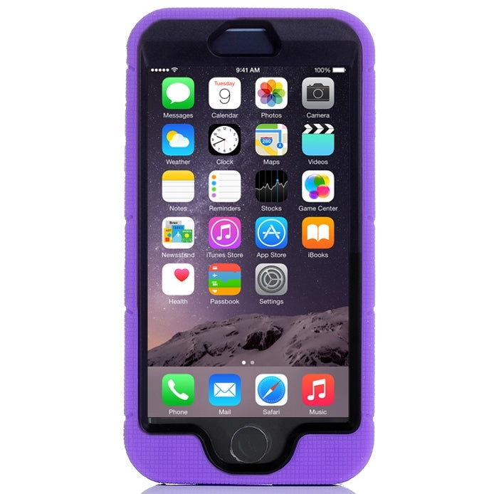 Shockproof Silicone + Hard Plastic Combination Case with Ring Holder for iPhone 6 Plus