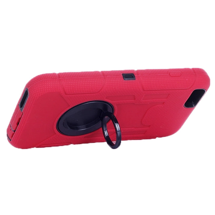 Shockproof Silicone + Hard Plastic Combination Case with Ring Holder for iPhone 6 Plus