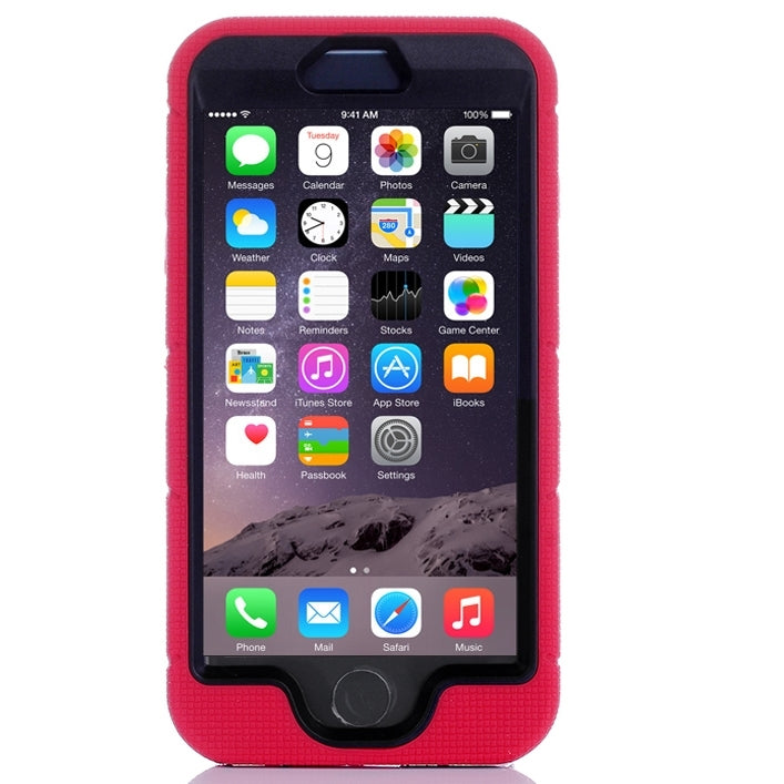 Shockproof Silicone + Hard Plastic Combination Case with Ring Holder for iPhone 6 Plus