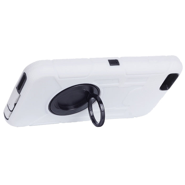 Shockproof Silicone + Hard Plastic Combination Case with Ring Holder for iPhone 6 Plus