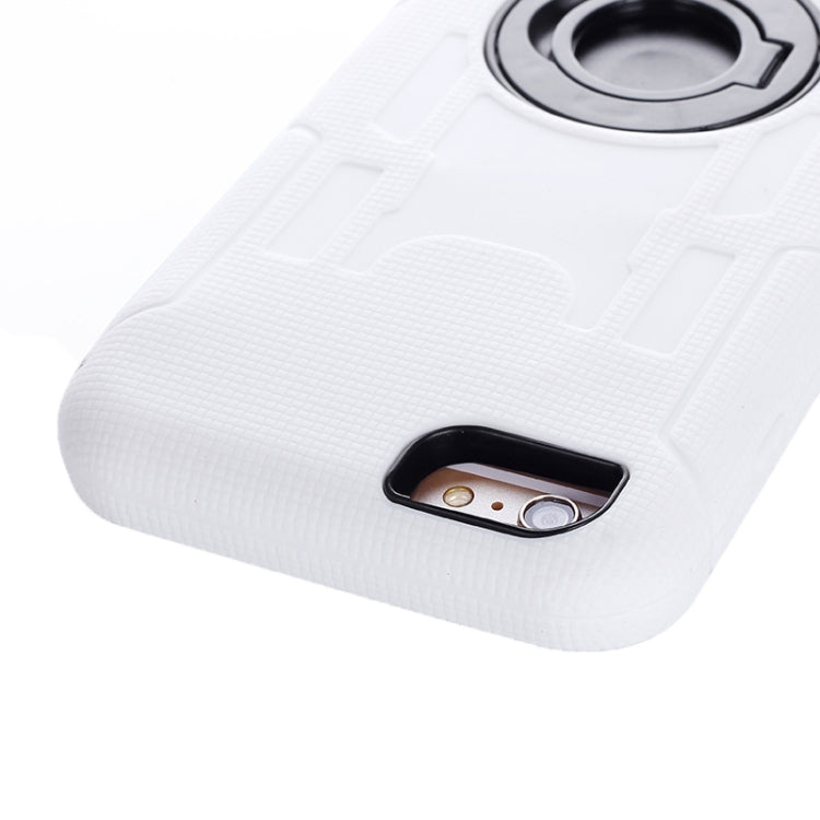 Shockproof Silicone + Hard Plastic Combination Case with Ring Holder for iPhone 6 Plus