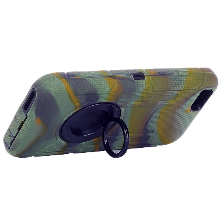 Shockproof Silicone + Hard Plastic Combination Case with Ring Holder for iPhone 6 Plus