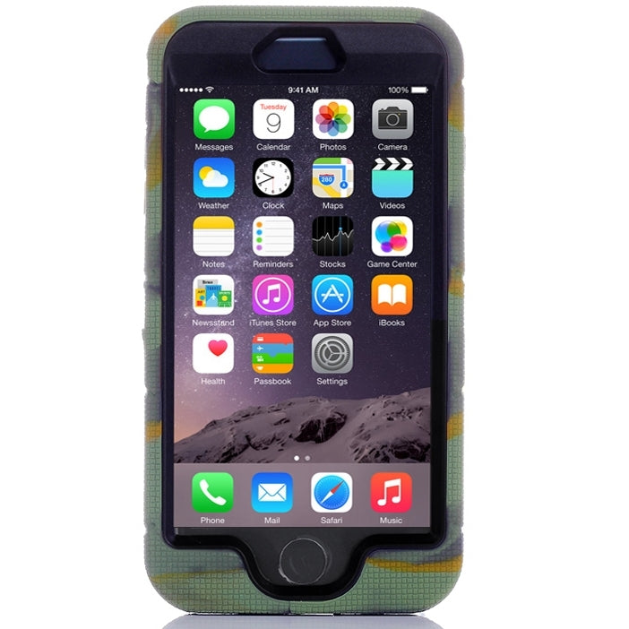 Shockproof Silicone + Hard Plastic Combination Case with Ring Holder for iPhone 6 Plus