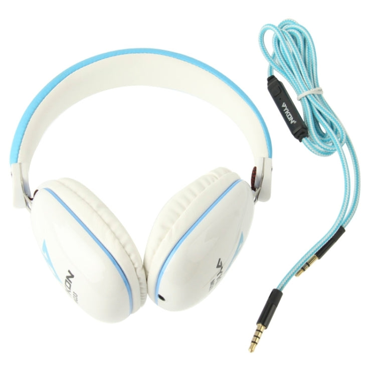 Universal Stereo Headset with MIC for All Audio Devices, Cable Length: 1.3m (Blue + White)