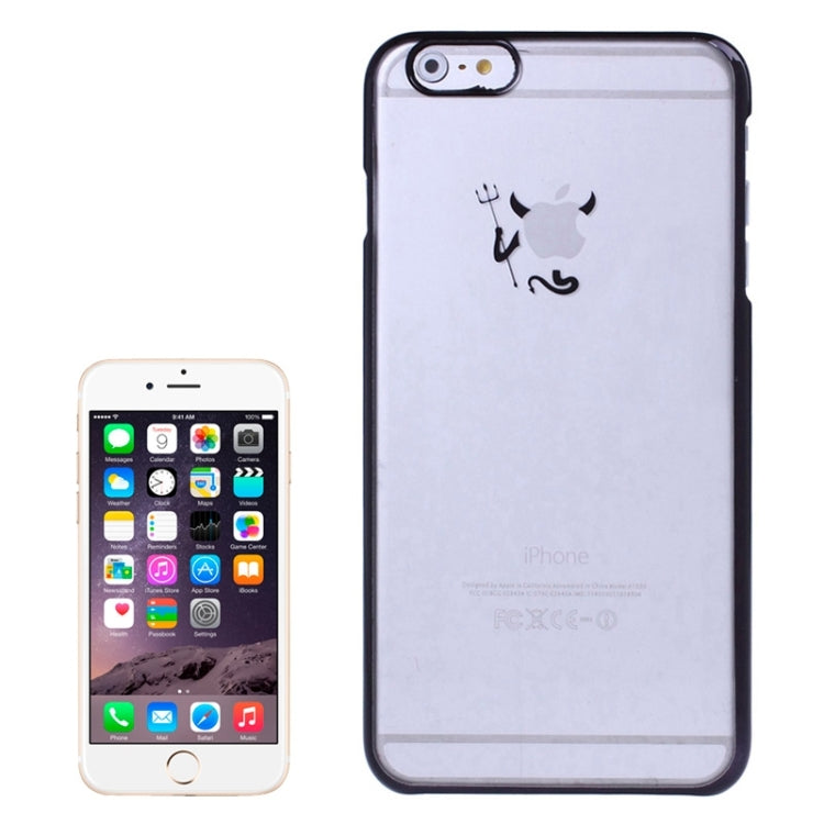 Little Devil Fork Pattern Ultra Thin Plating Border Transparent Plastic Case for iPhone 6 Plus & 6S Plus