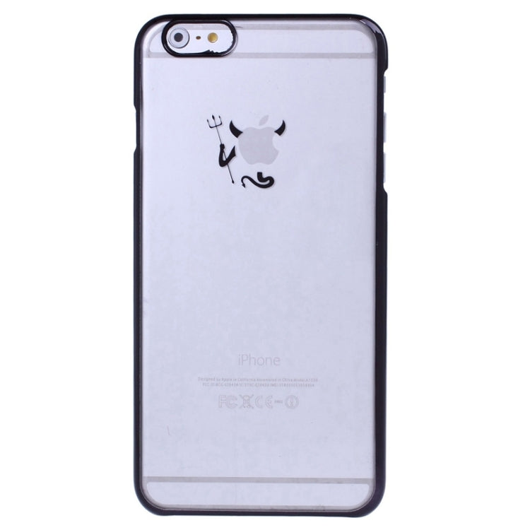 Little Devil Fork Pattern Ultra Thin Plating Border Transparent Plastic Case for iPhone 6 Plus & 6S Plus