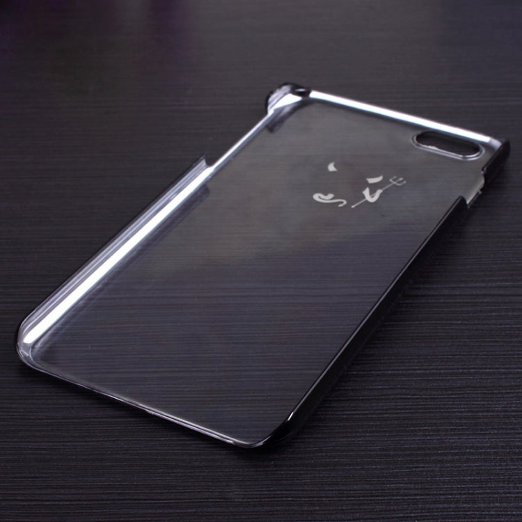 Little Devil Fork Pattern Ultra Thin Plating Border Transparent Plastic Case for iPhone 6 Plus & 6S Plus