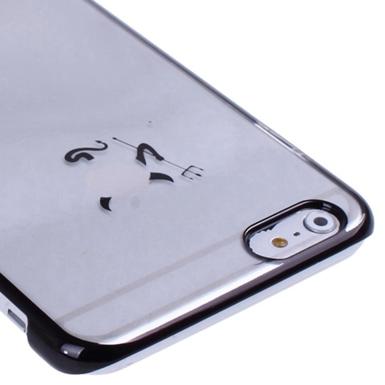 Little Devil Fork Pattern Ultra Thin Plating Border Transparent Plastic Case for iPhone 6 Plus & 6S Plus