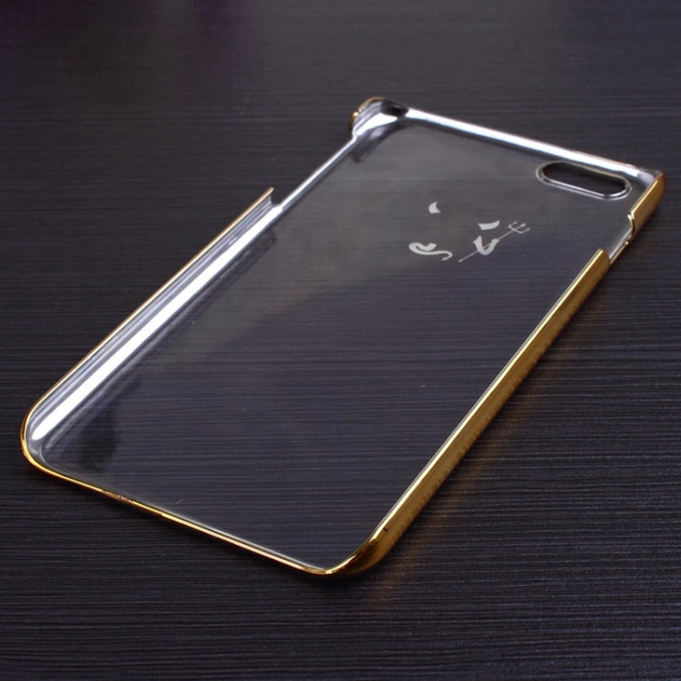 Little Devil Fork Pattern Ultra Thin Plating Border Transparent Plastic Case for iPhone 6 Plus & 6S Plus