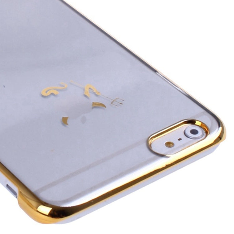 Little Devil Fork Pattern Ultra Thin Plating Border Transparent Plastic Case for iPhone 6 Plus & 6S Plus