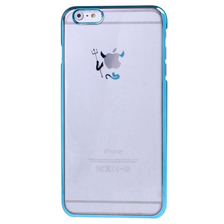Little Devil Fork Pattern Ultra Thin Plating Border Transparent Plastic Case for iPhone 6 Plus & 6S Plus