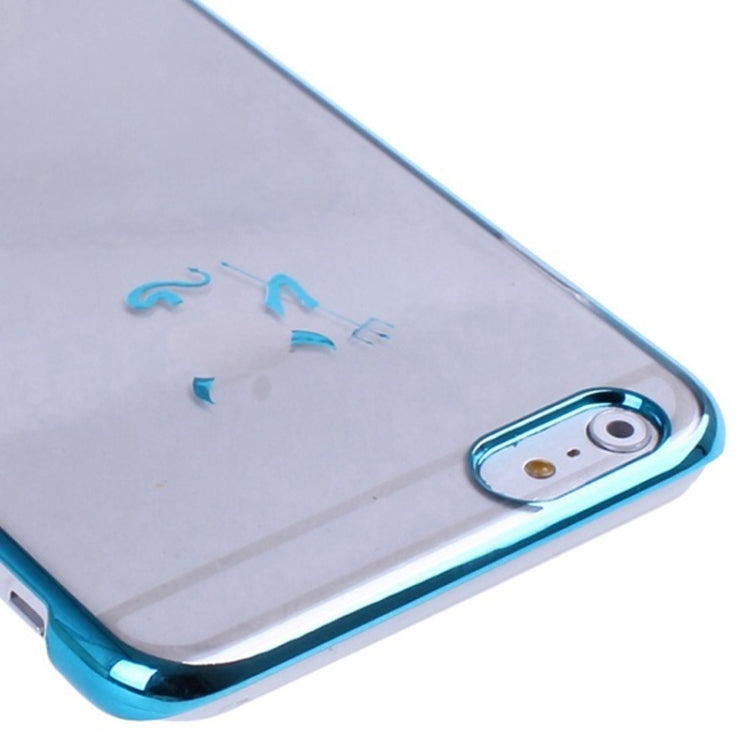 Little Devil Fork Pattern Ultra Thin Plating Border Transparent Plastic Case for iPhone 6 Plus & 6S Plus