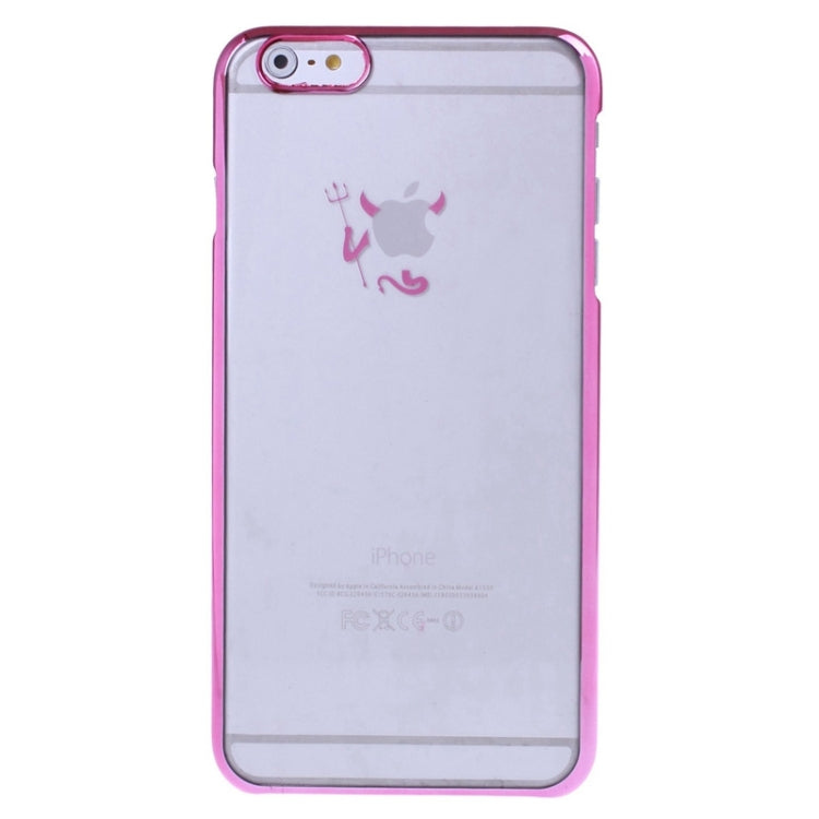 Little Devil Fork Pattern Ultra Thin Plating Border Transparent Plastic Case for iPhone 6 Plus & 6S Plus