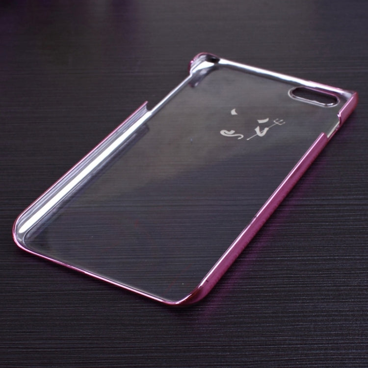 Little Devil Fork Pattern Ultra Thin Plating Border Transparent Plastic Case for iPhone 6 Plus & 6S Plus