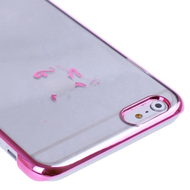 Little Devil Fork Pattern Ultra Thin Plating Border Transparent Plastic Case for iPhone 6 Plus & 6S Plus