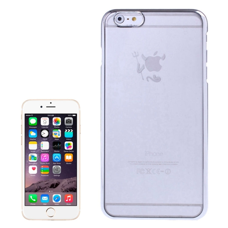 Little Devil Fork Pattern Ultra Thin Plating Border Transparent Plastic Case for iPhone 6 Plus & 6S Plus
